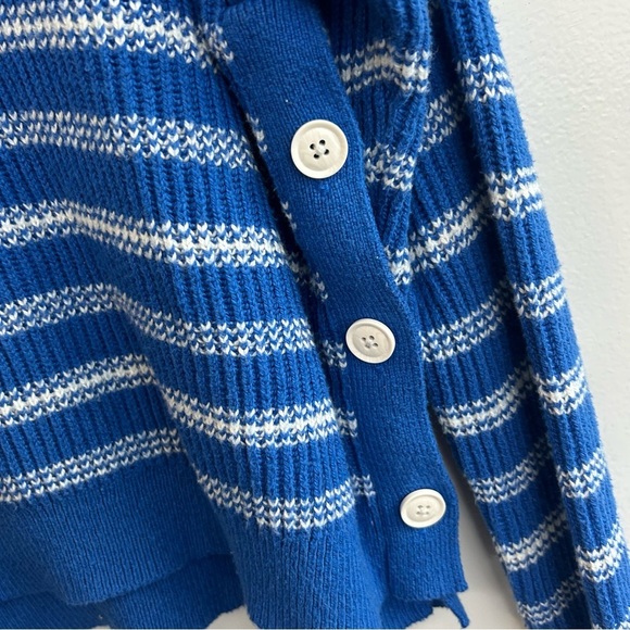 CAbi Blue/White Striped Knit Pullover Sweater w/ Buttons Size Medium #6165 - Picture 12 of 14